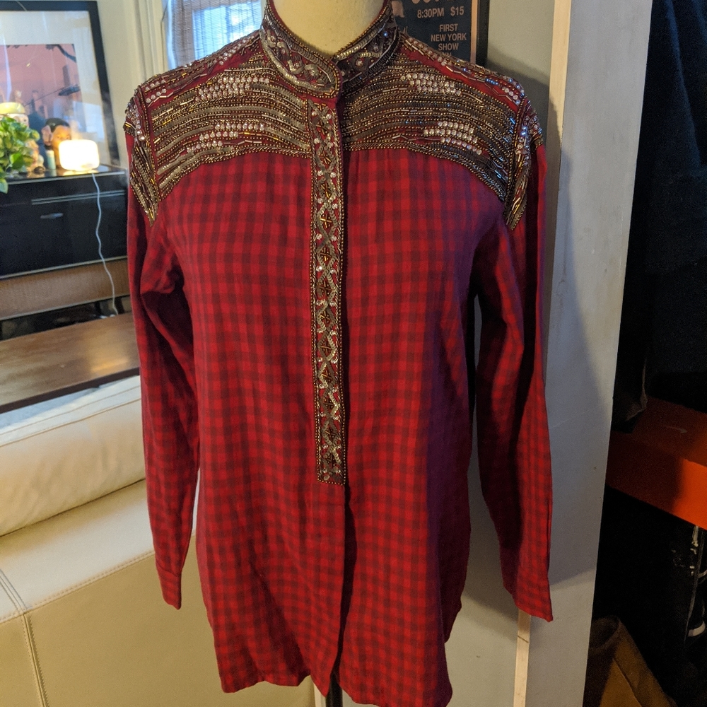 Another Edition Rhinstones Sequins Shirt